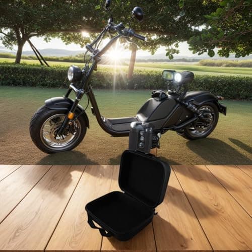 Yhenlovtt Electric Bike-Charger Storage Bag, Shockproof EVA Case for E-Bike Power Adapter and Scooter, 800D Polyester Portable Battery-Box with Handle, Black(25.5 * 19 * 10cm）) — view 5