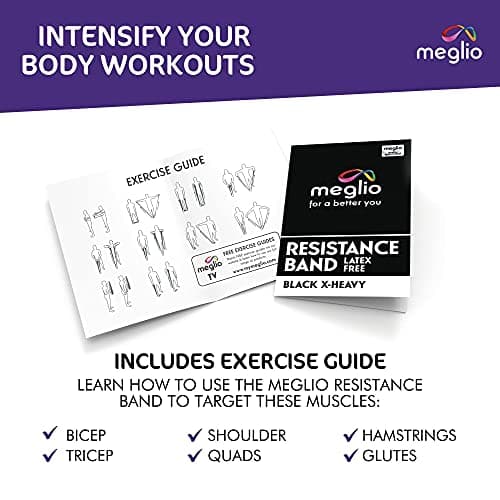 Meglio Resistance Band, 2m, Black, Latex Free, With Exercise Guide — view 4