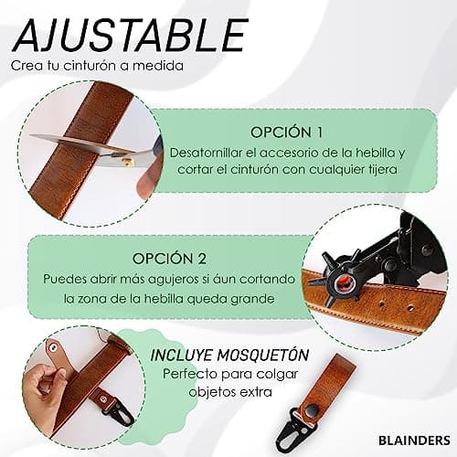 BLAINDERS - Security Money Leather Belt, Hidden Cash Belt Anti-Theft with Pocket, Perfect for Travel, Festivals, Rave. (Brown) — view 5