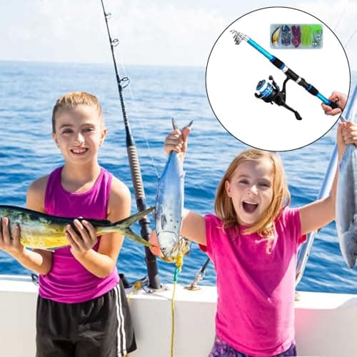 1.8M Telescopic Fishing Set Rod and Spinning Reel Combo Tackle Kit children's carbon fiber starter Complete for Saltwater and Freshwater Fishing — view 6