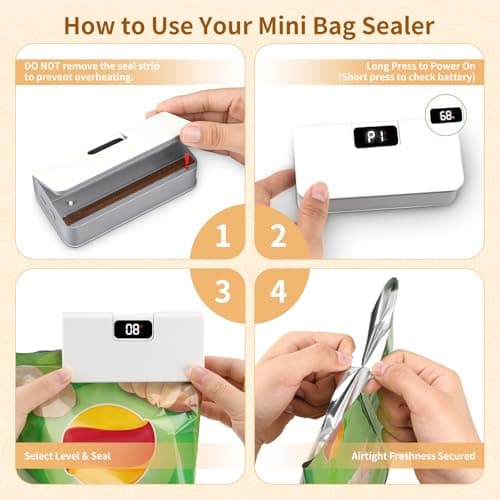 Mini Rechargeable Bag Sealer with LED Display for Food Storage — view 4