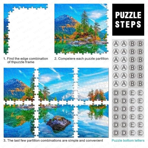 Mountain Cabin Scene 1000 Piece Jigsaw Puzzle Sustainable Paper for Family Kids Educational Brain Training Autumn Cabin Stream Deer Mental Stimulation Eco-Friendly Travel Game 52x38cm — view 4