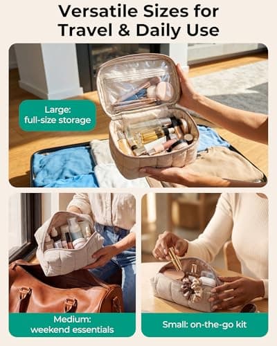 BAGSMART Travel Women's Makeup Bag, 3Pcs Cosmetics & Toiletries Organiser — view 3