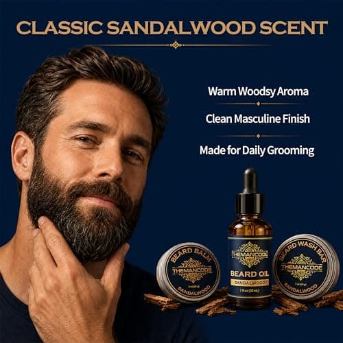 THEMANCODE Beard Grooming Kit for Men, Sandalwood Set, Gifts for Men — view 4