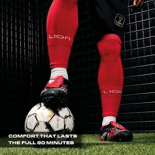 LION SPORTSWEAR Kids/Youth Football Sock Sleeves To Accompany Grip Socks - Fits Over Calf/Shin Pads - Variety Of Colors To Match Your Team Kit (Burgundy) — view 3