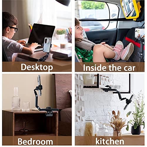 JSCARLIFE Sun Visor Phone Holder, Adjustable Cell Phone Holder, 360° Rotatable Car Phone Mount Compatible with 2.1-3.7 inches — view 4