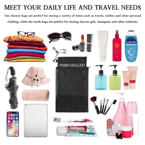 KEYRI 4 PCS Waterproof Toiletry Bag Set Mesh Shower Bag Quick Dry — view 6