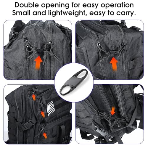 Zipper Clip Theft Deterrent, Mabor 6Pcs Double Small Zipper Clips Anti Theft S Pull Locks for Backpacks, Camping, Fishing, Traveling, Outdoor Sports (Black) — view 4