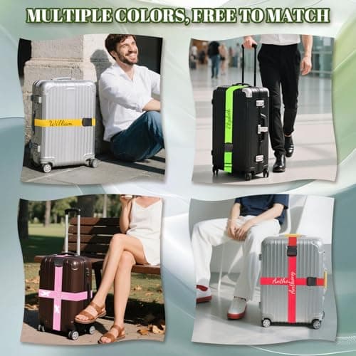 Personalised Suitcase Straps with Embroidery, Adjustable Luggage Strap, 1pc — view 6