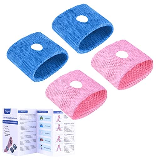 Anti Nausea Travel Sickness Wristbands, 2 Pairs Motion Sickness Bands
