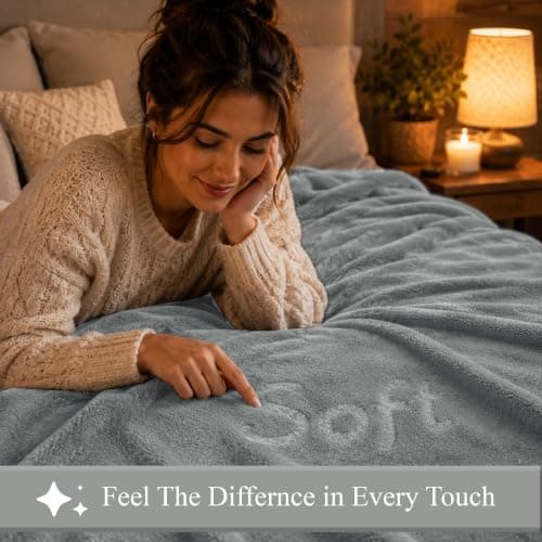 BedLooms Fleece Blanket Silver Single 130x150 cm, Throws for Sofas and Beds — view 6
