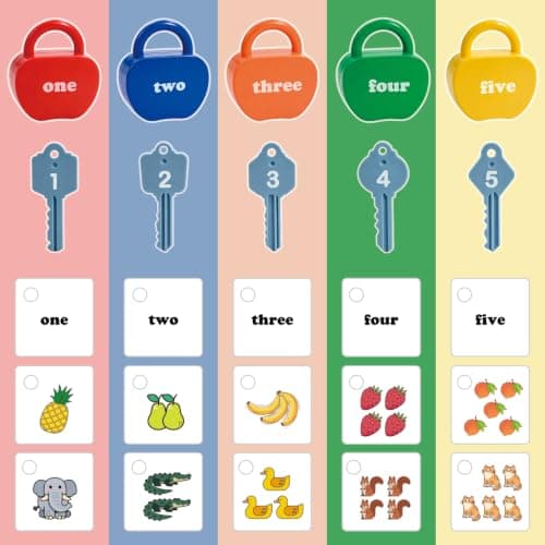 YYDeek Locks and Key Toddler Toys, Number Learning Counting Blocks for Kids — view 3