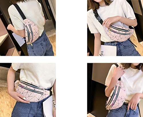 Estwell Bum Waist Bag Festival Fanny Pack 3 Zip Pockets Fashion Waterproof PU Leather Waist Pouch Travel Holiday Waist Pack for Women Ladies Girls — view 4