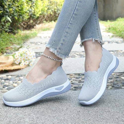 Womens Slip On Trainers Comfortable Walking Shoes Casual Sneakers — view 5