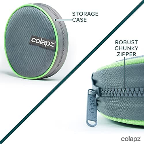 Colapz Collapsible Dog Bowls with Travel Case – Foldable Silicone Pet Feeding & Water Bowls for Travel, Camping & Hiking – Green — view 3