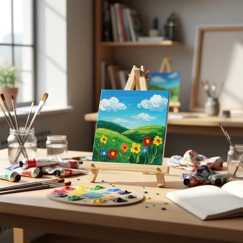 12 Pack 9 Inch Wood Easels, Tabletop Easels for Painting, Small Portable Canvas Holder, Tripod Painting Easel, Paintings Party Easel for Art Crafts Photo Picture Sign Display — view 4