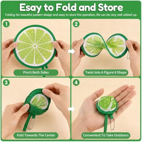 6 Pcs Hand Fan Folding, Fruit Pattern Hand Held Fans Folding ,Pop Up Fan — view 4