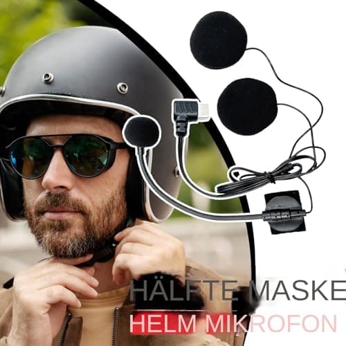 Helmet Headset - Noise Cancelling Technology Waterproof Motorcycle Microphone Wireless Communication Device | Outdoor Sports Hands-Free Earphones Type C Plug for Sports Interv — view 4