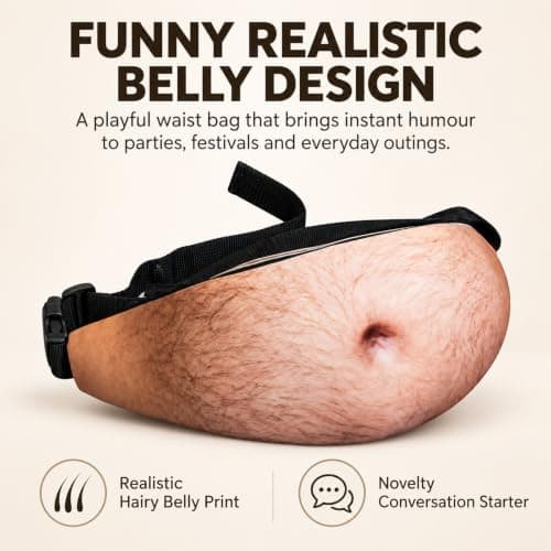 Funny Fanny Pack for Men Cute Realistic Prop Waist Pouch Purse, Funny Bag，B — view 2