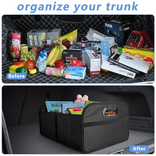 Car Boot Organiser, Xndryan Car Boot Bag Foldable Car Storage Organiser Boot Tidy for Car, Collapsible Multi Compartment Car Organiser, Reinforced Base And Comfort Handle Car Organiser Accessories — view 4