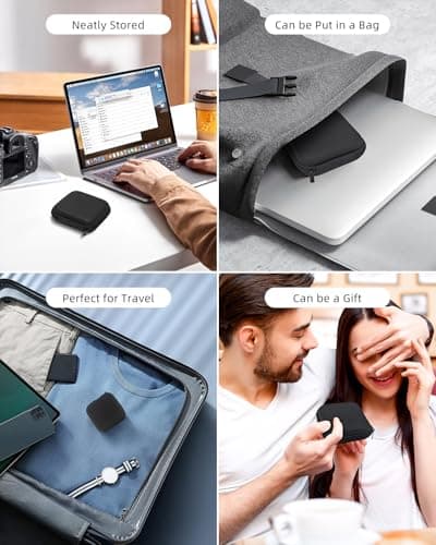 DATAFY Travel Organizer Case for Kindle Page Turner, Pouch Electronic Accessories Storage Bag for Cable, datafy Page Turner, Charger for Kindle, Earphone Black — view 5