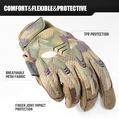 WTACTFUL Full Finger Gloves for Motorbike Motorcycle Riding Cycling Bicycle Hunting Hiking Riding Work Climbing Camping Driving Men's Gloves Camo S — view 2