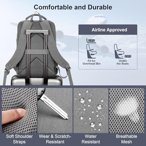 HOMIEE Laptop Travel Backpack 17.3 Inch, Business Laptop Bag Men Anti Theft — view 5