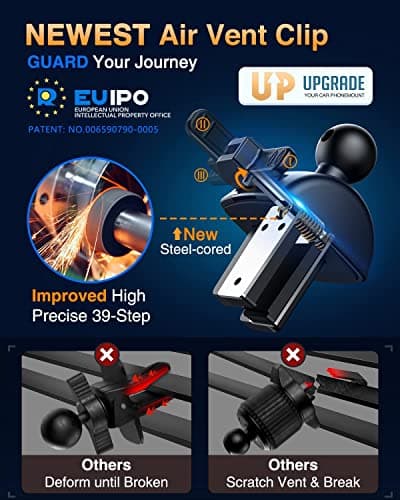 VANMASS Car Phone Holder 2026 BEST【85+lbs Strongest Suction &Vent Clip】True Military-Grade Patent Universal Mobile Vehicle Mount Dashboard Windscreen Van Cradle for 17 Pro Max 16 15 14 Samsung, Purple — view 4