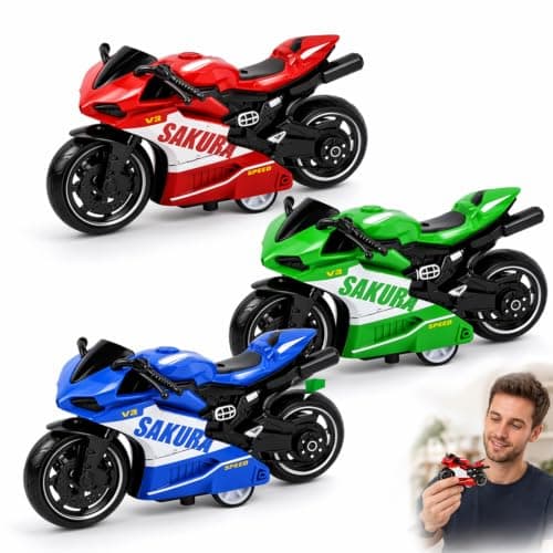 Dfiupdn 3-Pack Mini Motorbike Model Set, Dirt Bikes Model