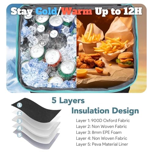 INSMEER Large Cool Bag with Wheels 50L/80 Cans 2-in-1 Foldable Design — view 6
