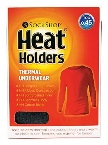 HEAT HOLDERS - Mens Winter Warm Cotton Thermal Underwear Long Sleeve Top Vest (Medium (38-40" Chest), Charcoal) — view 3