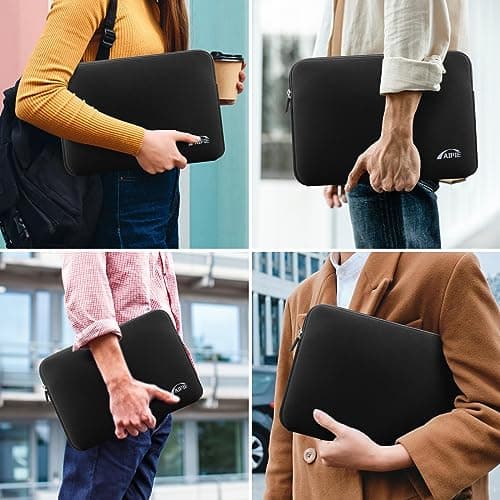 AIPIE Laptop Sleeve 17 17.3 Inch Laptop Bump Absorb Case, Durable Work Bag for Notebook Women Man Business Trip Gaming PC Cover Compatible with Acer, Asus, Dell, HP, Lenovo Black, 17 Inch — view 6