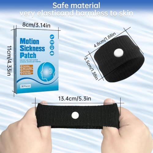 36 Pcs Motion Sickness Patches with 2 Pairs Wristbands for Travel — view 2