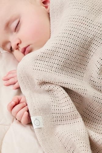 MORI Organic Cotton Bamboo Cellular Muslin Blanket 70x100cm, Taupe — view 4