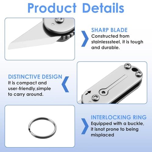 Multi Mini Pocket Box Opener, Small Pocket Multi Tool, Folding Utility Multitool, Titanium Box Tool, EDC Gadgets Outdoor Camping, DIY, Gift for Men (2) — view 3