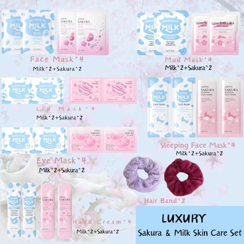 Sakura & Milk SkinCare Set 26 PCS,Birthday's Pamper Gifts for Teenager Girl — view 2