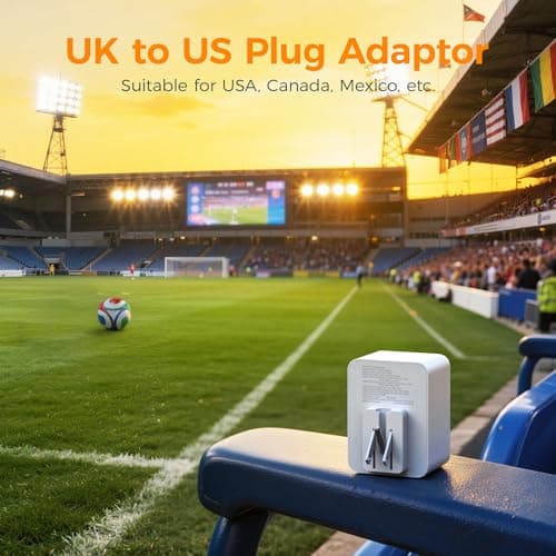 TESSAN UK to US Plug Adaptor 2 Pack, Foldable USA Travel Adapter with USB C — view 3
