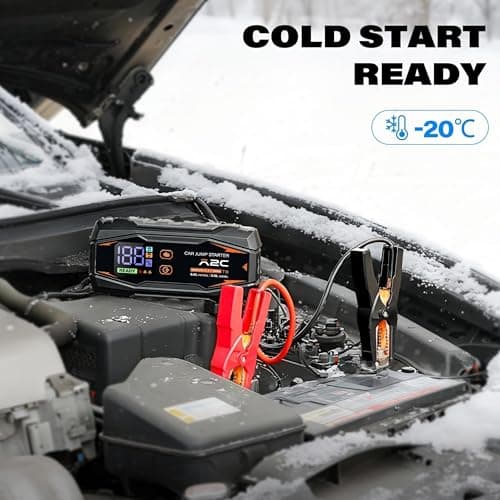 A2C Car jump starter, 12V jump starter power pack (up to 6.0L Gas Or 3.0L Diesel), 16800mAh Portable charger (PD/QC 3.0) with 3 USB C, Car battery charger with Jump Leads, LED Display and Light — view 5