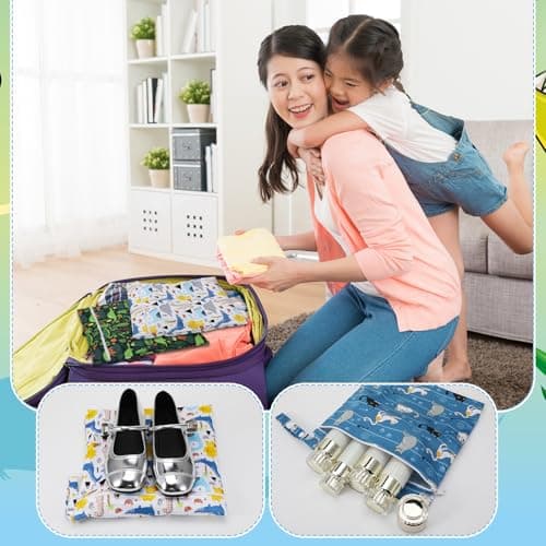 GSrenyu 3 Pcs Wet Bag Waterproof Wet Dry Bags, Reusable Nappy Bag Organiser — view 6