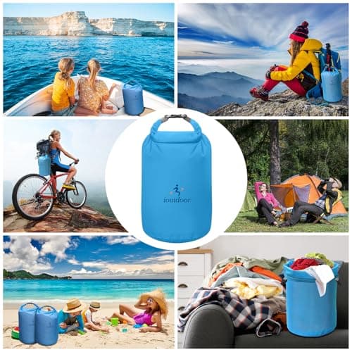 ioutdoor Dry Bag Set,2L/5L/10L/20L Waterproof Dry Sacks (Blue 5L+10L) — view 6