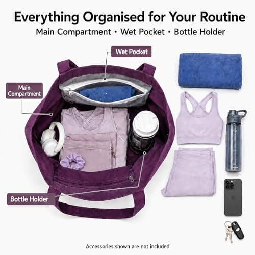 Cwokarb Yoga Bag for Women, Cotton Canvas Yoga Mat Tote with Wet Pocket — view 4
