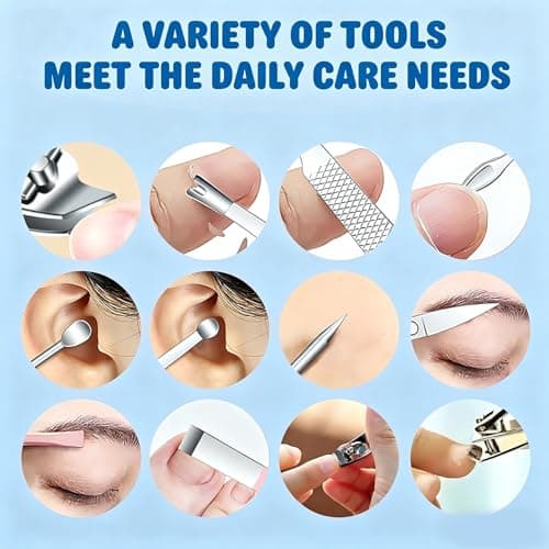 14 PCS Nail Clippers Kit, Manicure Set,Nail Care Kits Pedicure Set,Cuticle Trimmer Grooming Kit, Professional Stainless Steel Nails Care for Men, Women with Storage Travel Case (Pink) — view 6