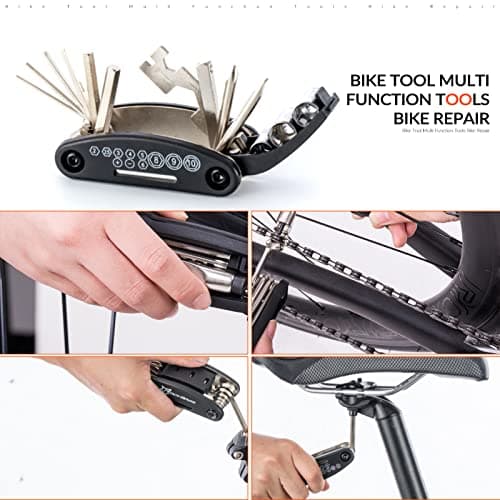 ROCKBROS Bicycle Repair Tool Bike Pocket Multi Function Folding Tool 16 in 1 Black — view 5