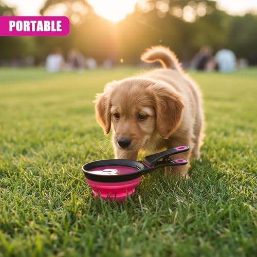 MTS 3 in 1 Collapsible Pet Food Scoop with Bag Clip - Silicone Dog Measuring Cup & Cat Feeding Bowl - Portable Travel Accessories 2 Cup Capacity for Portion Control, Dry Wet Kibble & Water — view 5