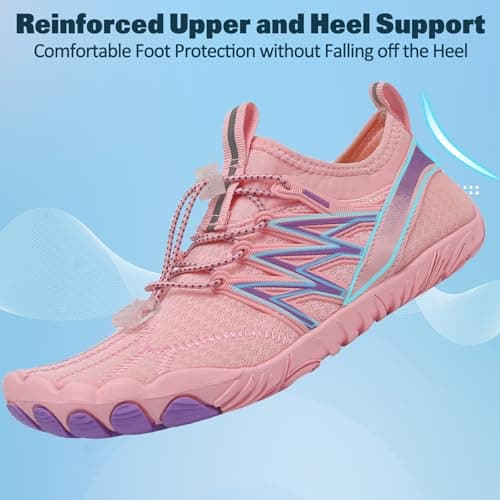 Barefoot Shoes,Quick Dry Water Shoes,Non-Slip Running Shoe Mens Women,Lightweight Beach Shoes with Heel Support for Swim Surf Walking Hiking Pink — view 2