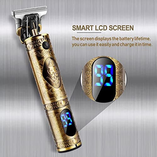 YiLFo Hair Clippers Men Professional Beard Trimmer, Cordless Electric Self Hair Clippers with LCD Screen, Precision Outlining Trimmer-Smooth Clipping, Sharp Shaver-Rechargeable Battery, Gifts for Men — view 4