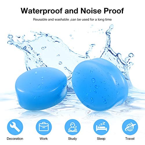 21 Pairs Ear Plugs for Sleeping Soft Reusable Moldable Silicone Earplugs Noise Cancelling Earplugs Sound Blocking Ear Plugs with Case for Swimming, Concert Airplane 32dB NRR (White, Blue, Orange) — view 3
