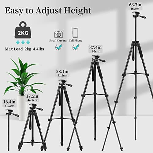 JOILCAN Phone Tripod, 63'' Tripod for iPhone with Wireless Remote Shutter — view 2
