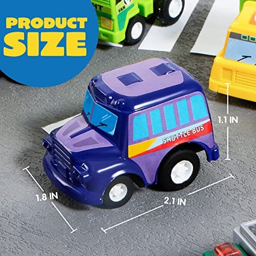 JOYIN 25 Piece Pull Back City Cars and Trucks, Toy Cars Gifts for Birthday — view 6