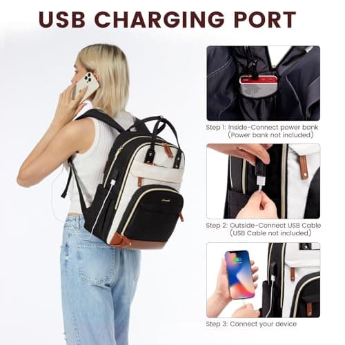 LOVEVOOK Laptop Backpack Women 15,6 inch, Waterproof Rucksack Bag — view 3